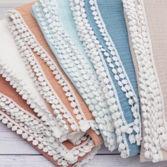 Baby blue 100% custom organic cotton blanket for girls