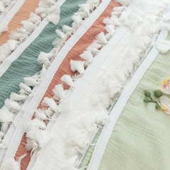 Custom muslin tassels blanket lightweight for babies